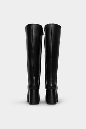 Platform High Boot Sanel | Black Nappa Leather