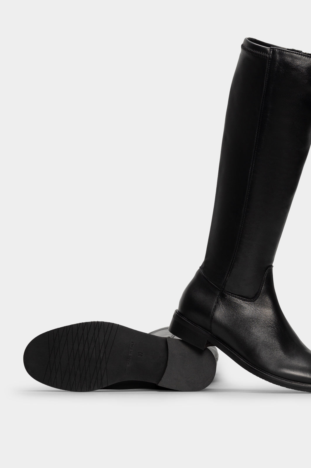 Stretch High Boot Lunaree | Black Nappa Leather