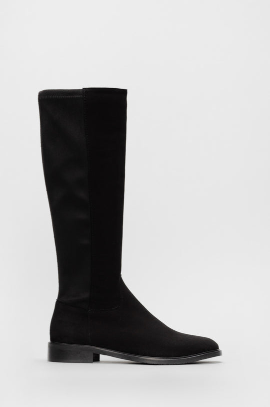 Stretch High Boot Lunaree | Black Calf Suede