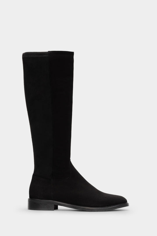 Stretch High Boot Lunaree | Black Calf Suede