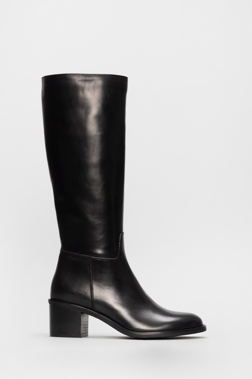 Heeled High Boot Elba | Black Calf Leather