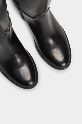 Heeled High Boot Elba | Black Calf Leather