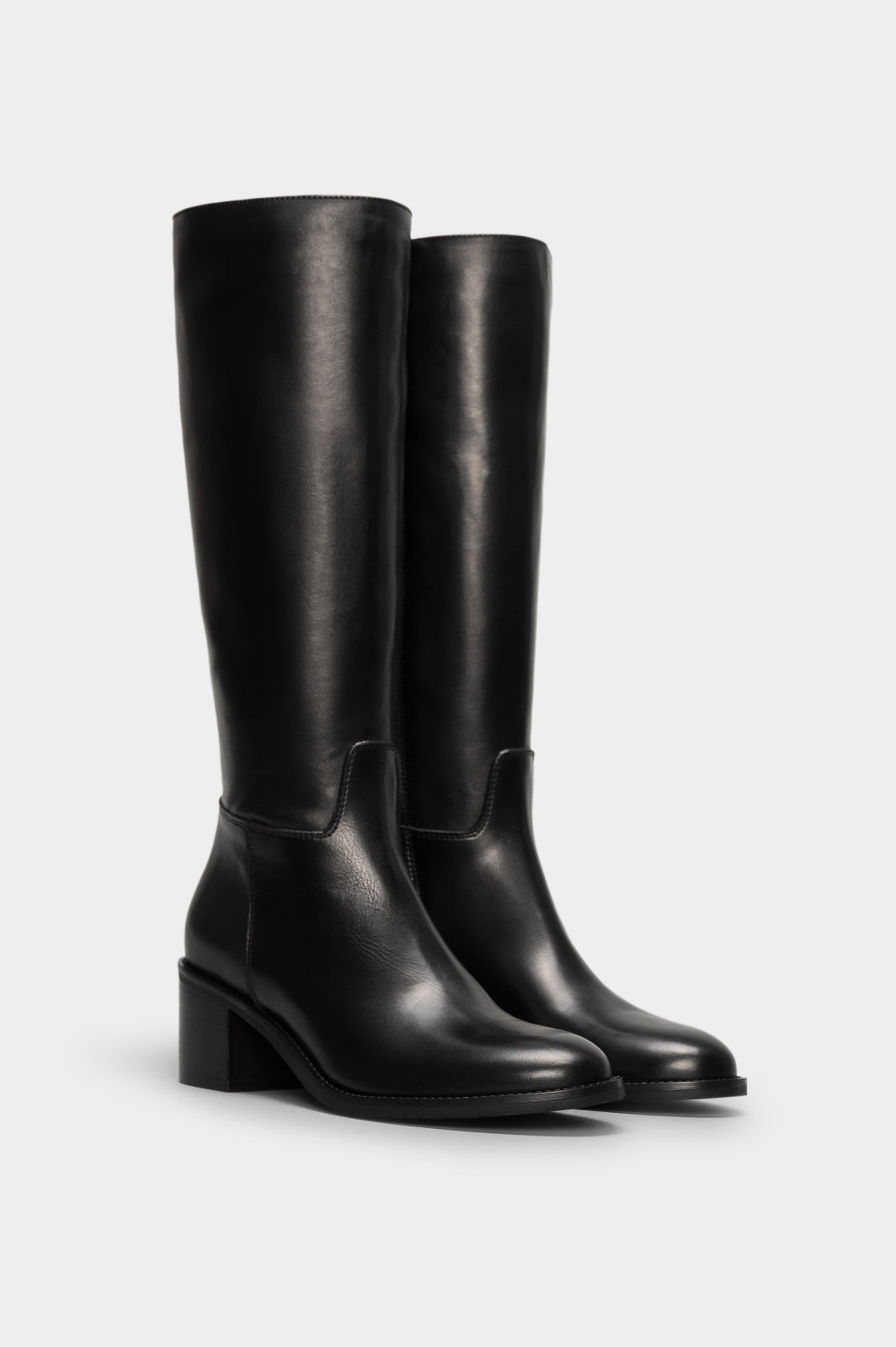 Heeled High Boot Elba | Black Calf Leather