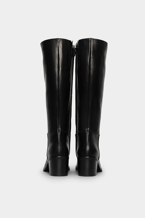 Heeled High Boot Elba | Black Calf Leather