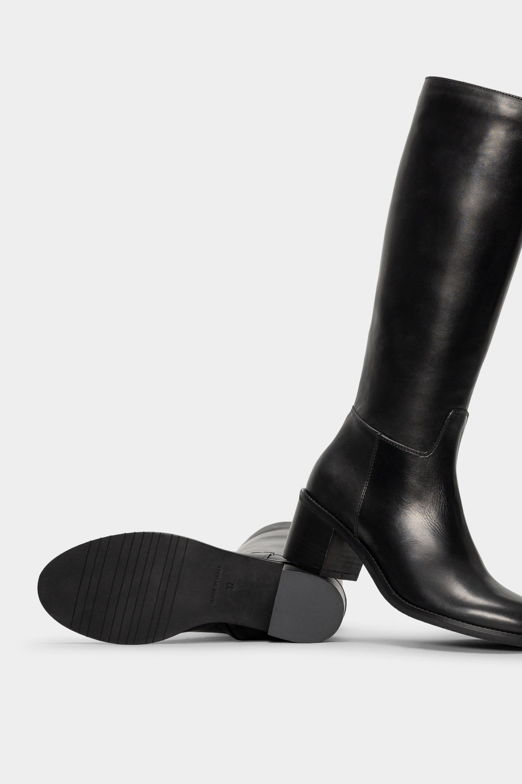 Heeled High Boot Elba | Black Calf Leather