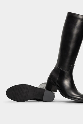 Heeled High Boot Elba | Black Calf Leather