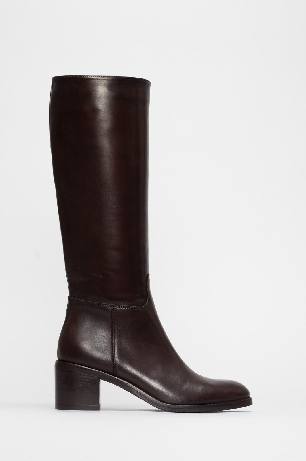 Heeled High Boot Chloe | Coffee Brown Calf Leather