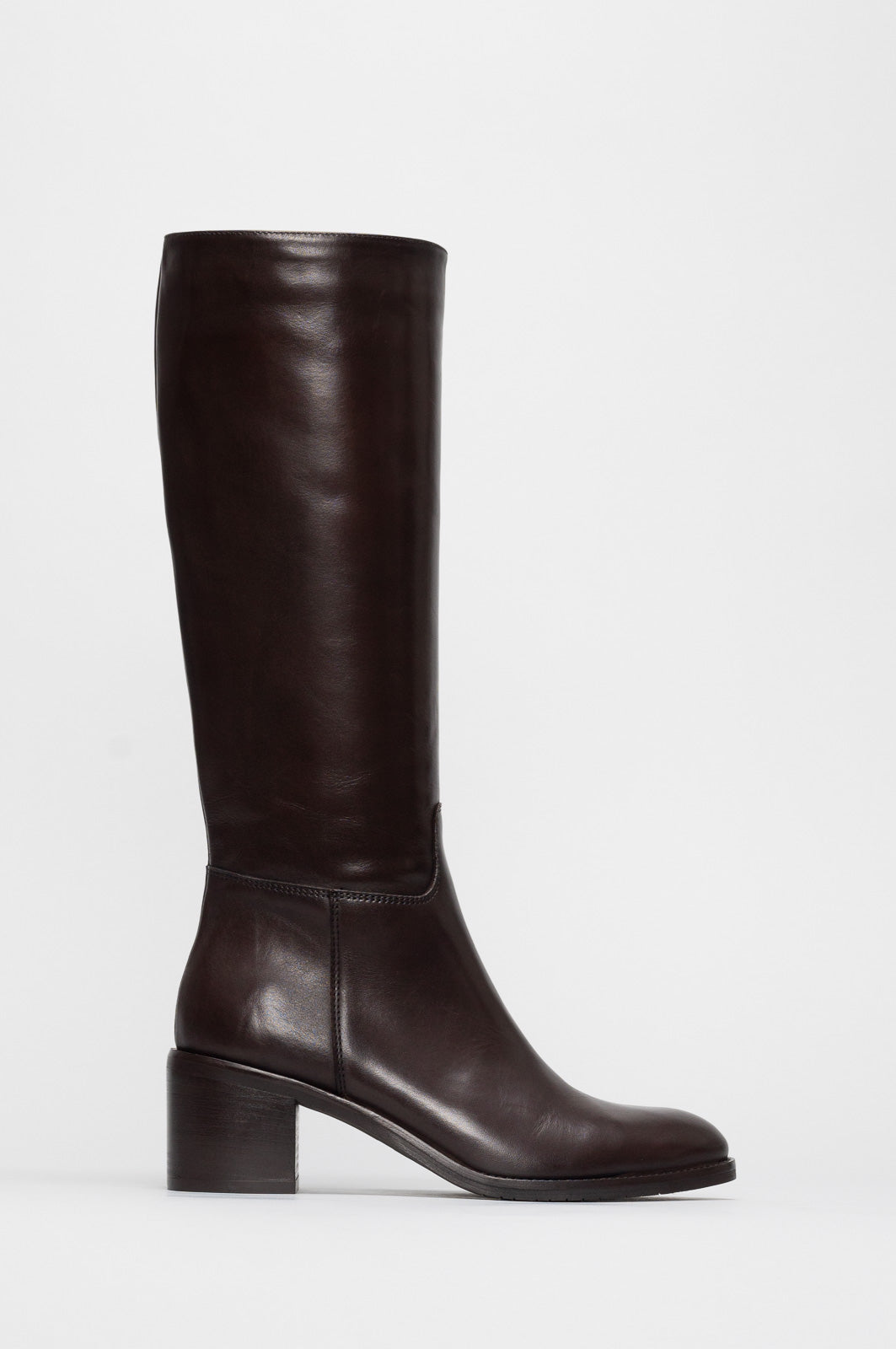 Heeled High Boot Elba | Coffee Brown Calf Leather