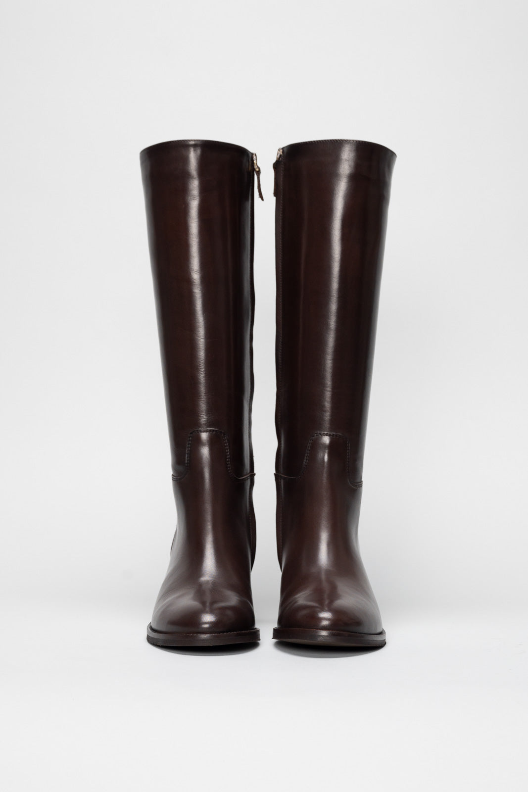 Heeled High Boot Chloe | Coffee Brown Calf Leather