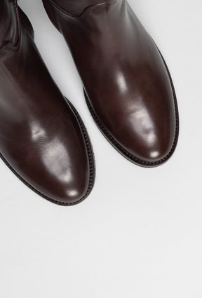 Heeled High Boot Chloe | Coffee Brown Calf Leather