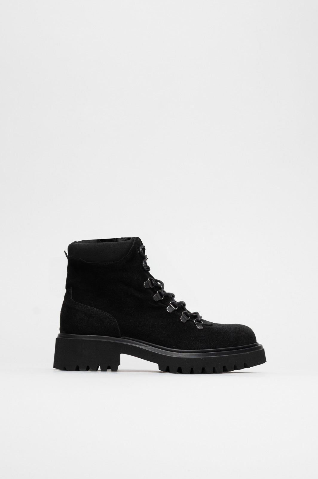 Lace-Up Boot Hermine | Off-Black Calf Suede
