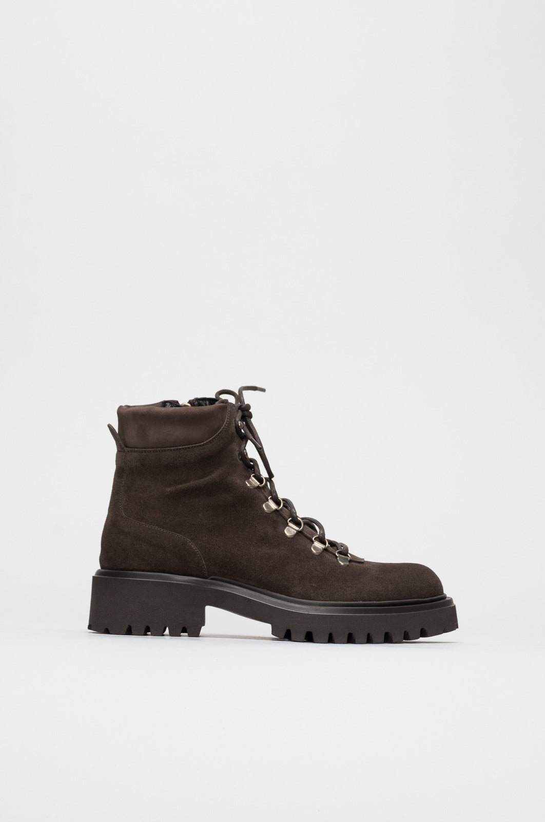 Lace-Up Boot Hermine | Mud Brown Calf Suede