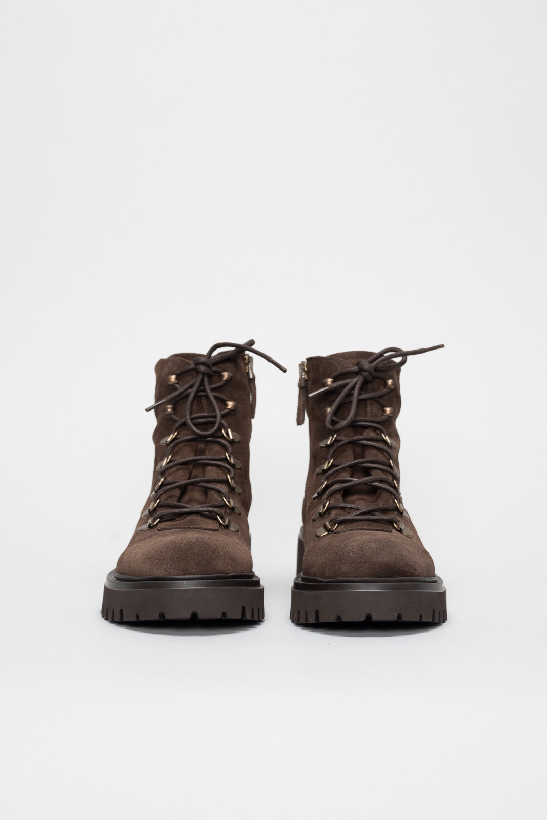 Lace-Up Boot Hermine | Mud Brown Calf Suede