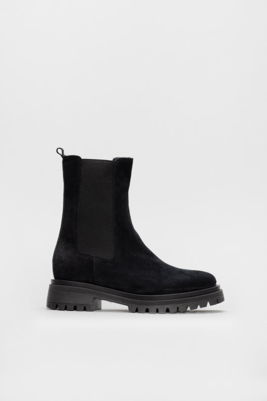 Shearling Boot Rigel | Off-Black Suede