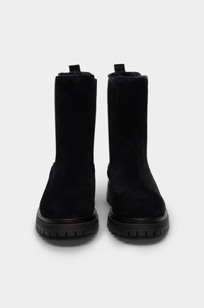 Shearling Boot Rigel | Off-Black Suede