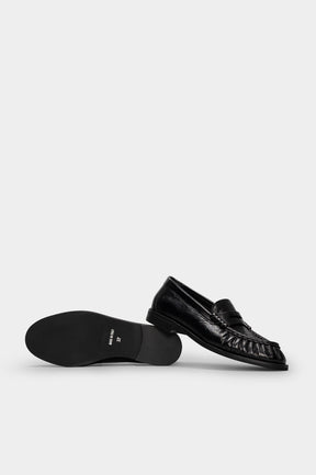 Ruched Loafer Gigi | Black Nappa Leather