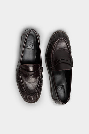 Ruched Loafer Gigi | Bordeaux Nappa Leather