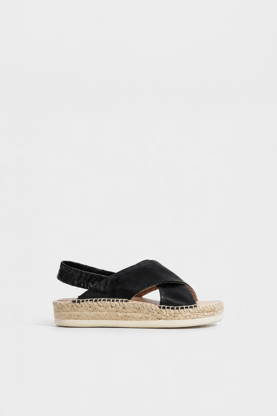 Espadrille Hvar | Black Nappa Leather