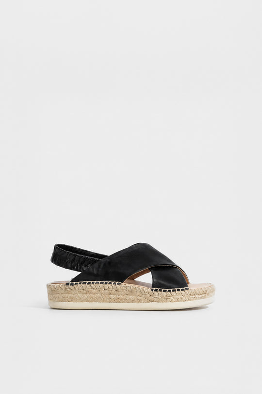 Espadrille Hvar | Black Nappa Leather