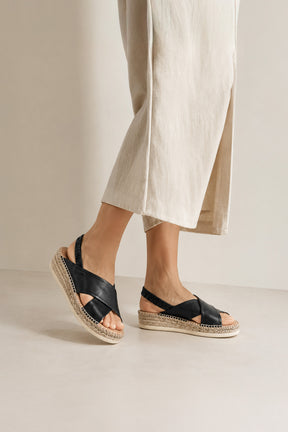 Espadrille Hvar | Black Nappa Leather