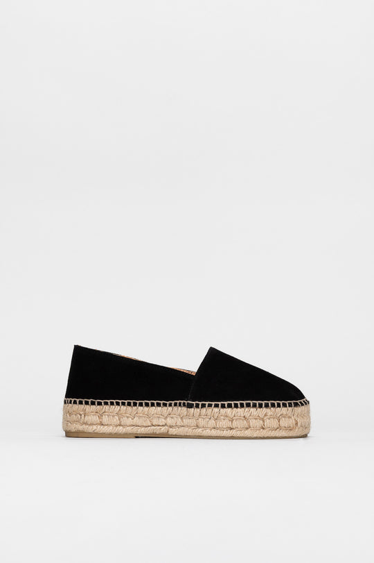 Platform Espadrille Florence | Black Suede