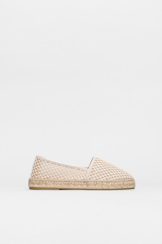 Flat Espadrille Catania | Ivory Woven Mesh
