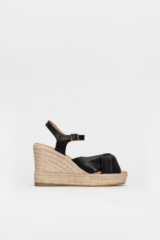 Wedge Espadrille Ortigia | Black Nappa Leather