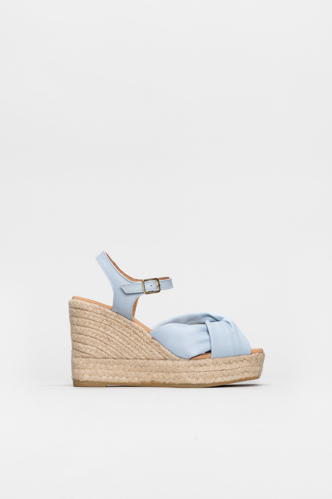 Wedge Espadrille Ortigia | Powder Blue Nappa Leather