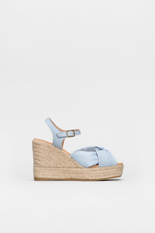 Wedge Espadrille Ortigia | Powder Blue Nappa Leather