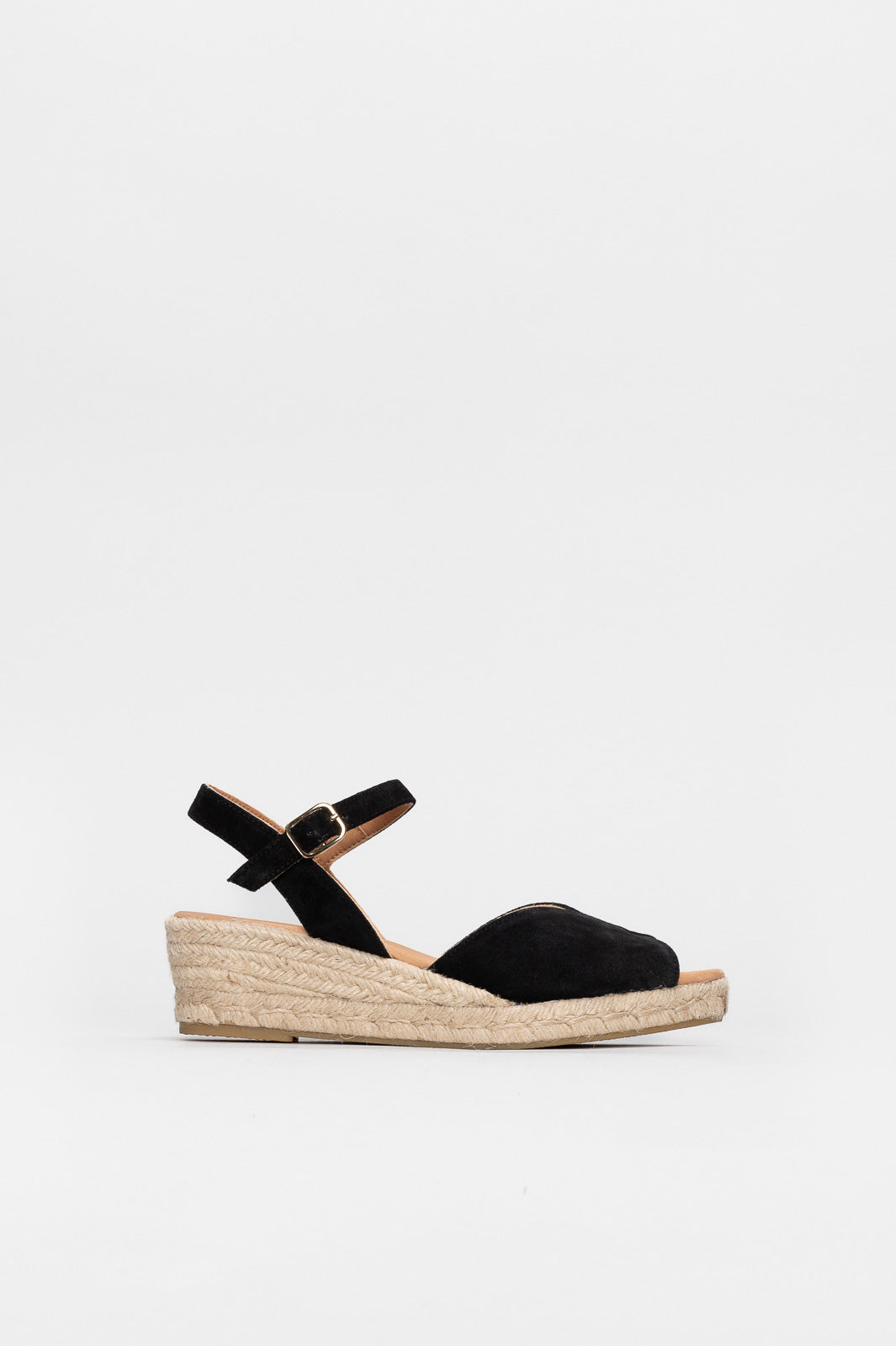 Open-Toe Espadrille Salerno | Black Suede