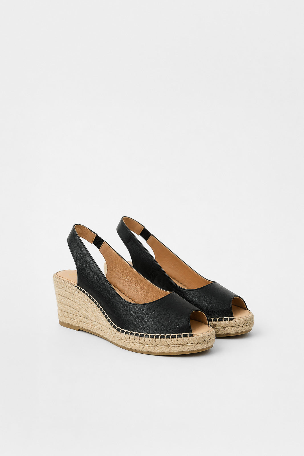 Espadrille Wedge Palamos | Black Nappa Leather