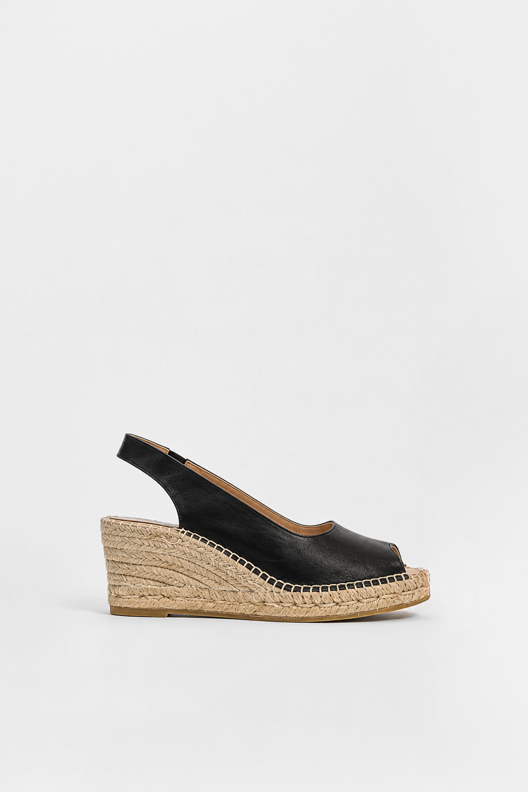 Espadrille Wedge Palamos | Black Nappa Leather