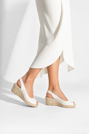 Espadrille Wedge Palamos | White Nappa Leather