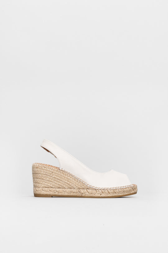 Wedge Espadrille Palamos | Off-White Calf Leather