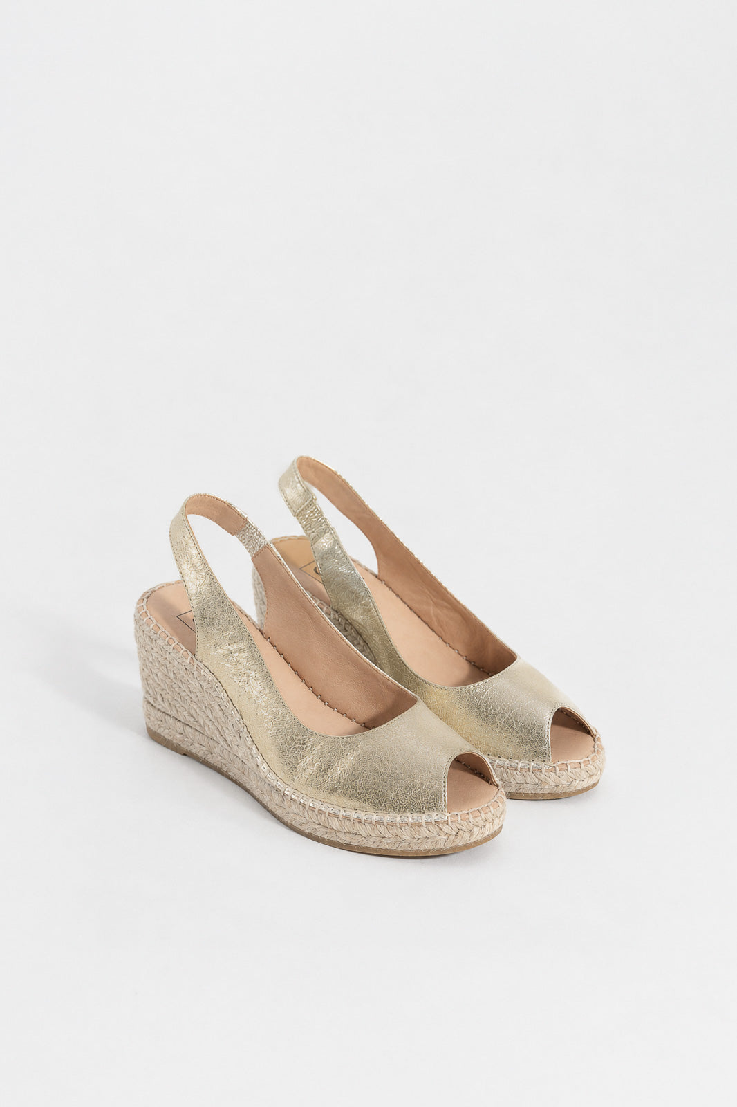 Espadrille Wedge Palamos | Platino Nappa Leather