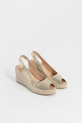 Espadrille Wedge Palamos | Platino Nappa Leather