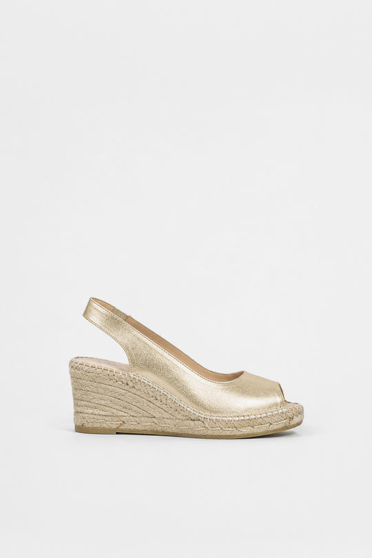 Espadrille Wedge Palamos | Platino Nappa Leather