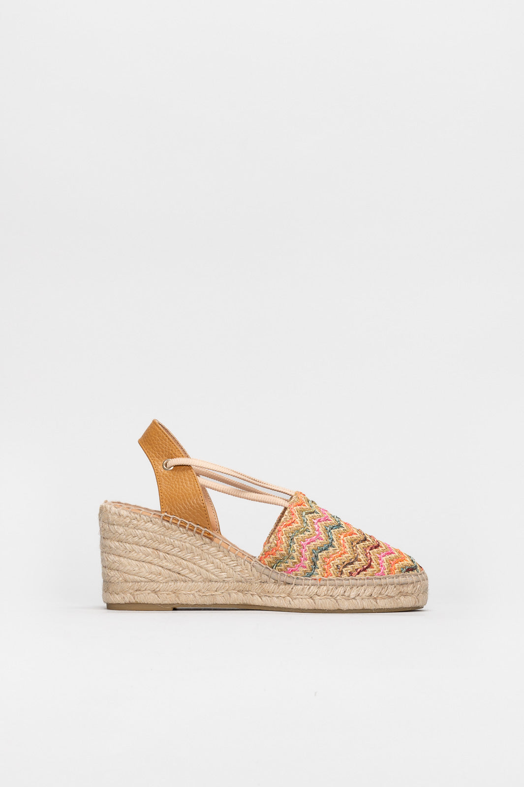 Wedge Espadrille Bari | Zig Zag Color Raffia