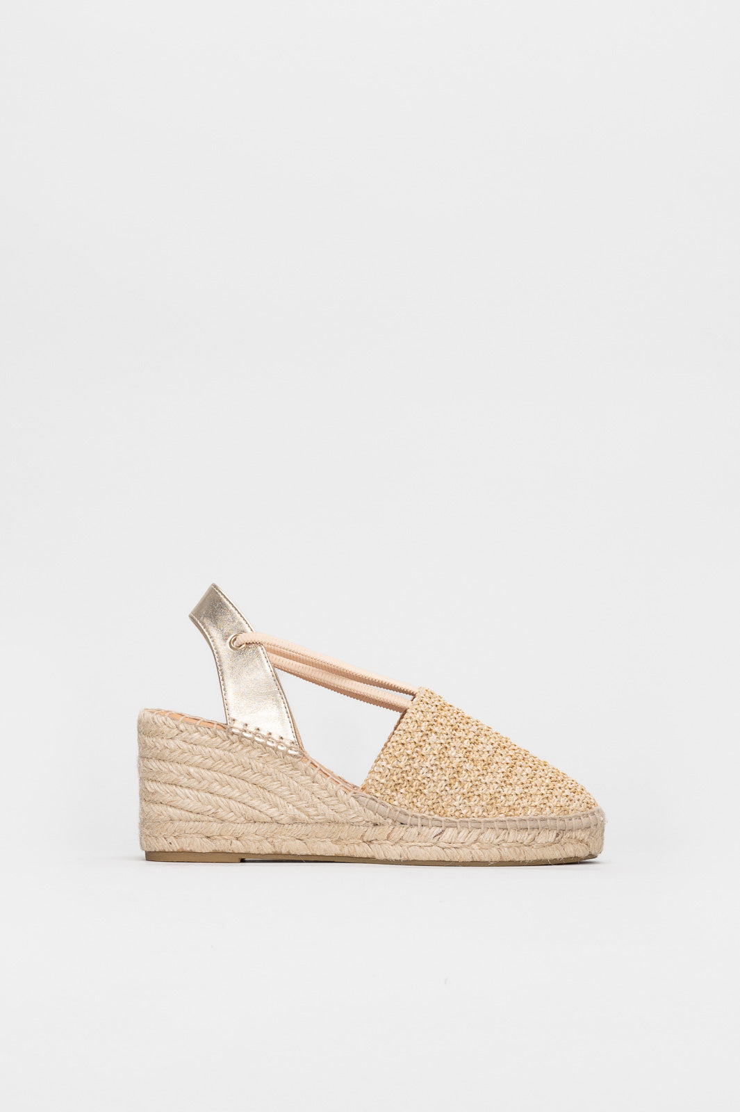 Wedge Espadrille Bari | Beige Woven Raffia