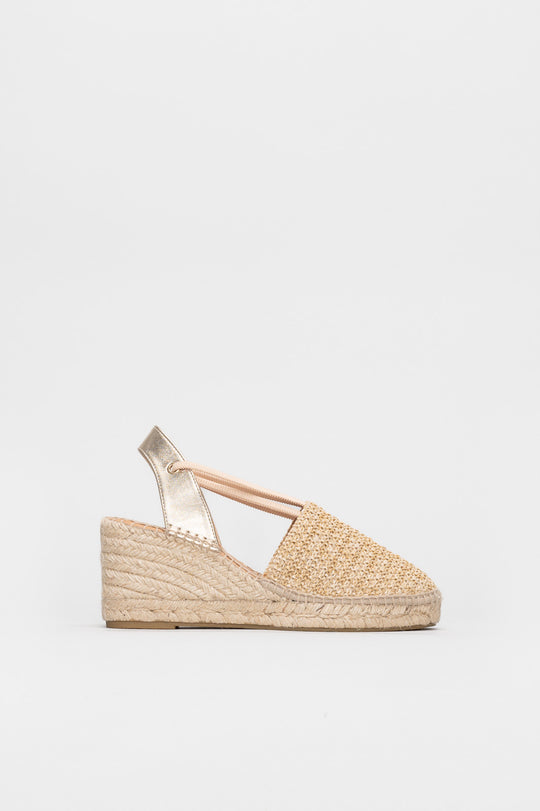 Wedge Espadrille Bari | Beige Woven Raffia