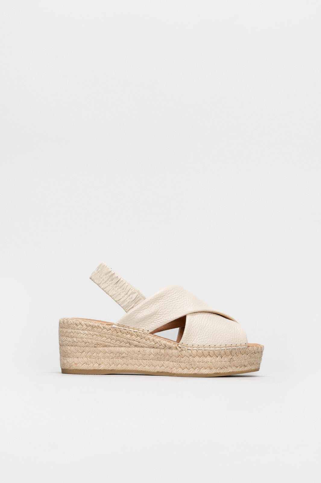 Platform Espadrille Genoa | Ivory Grained Calf Leather