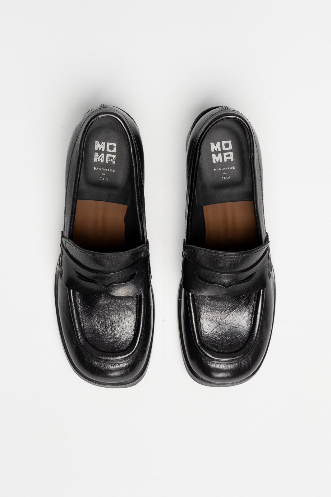Heeled Loafer Mocassino | Rustic Black Calf Leather