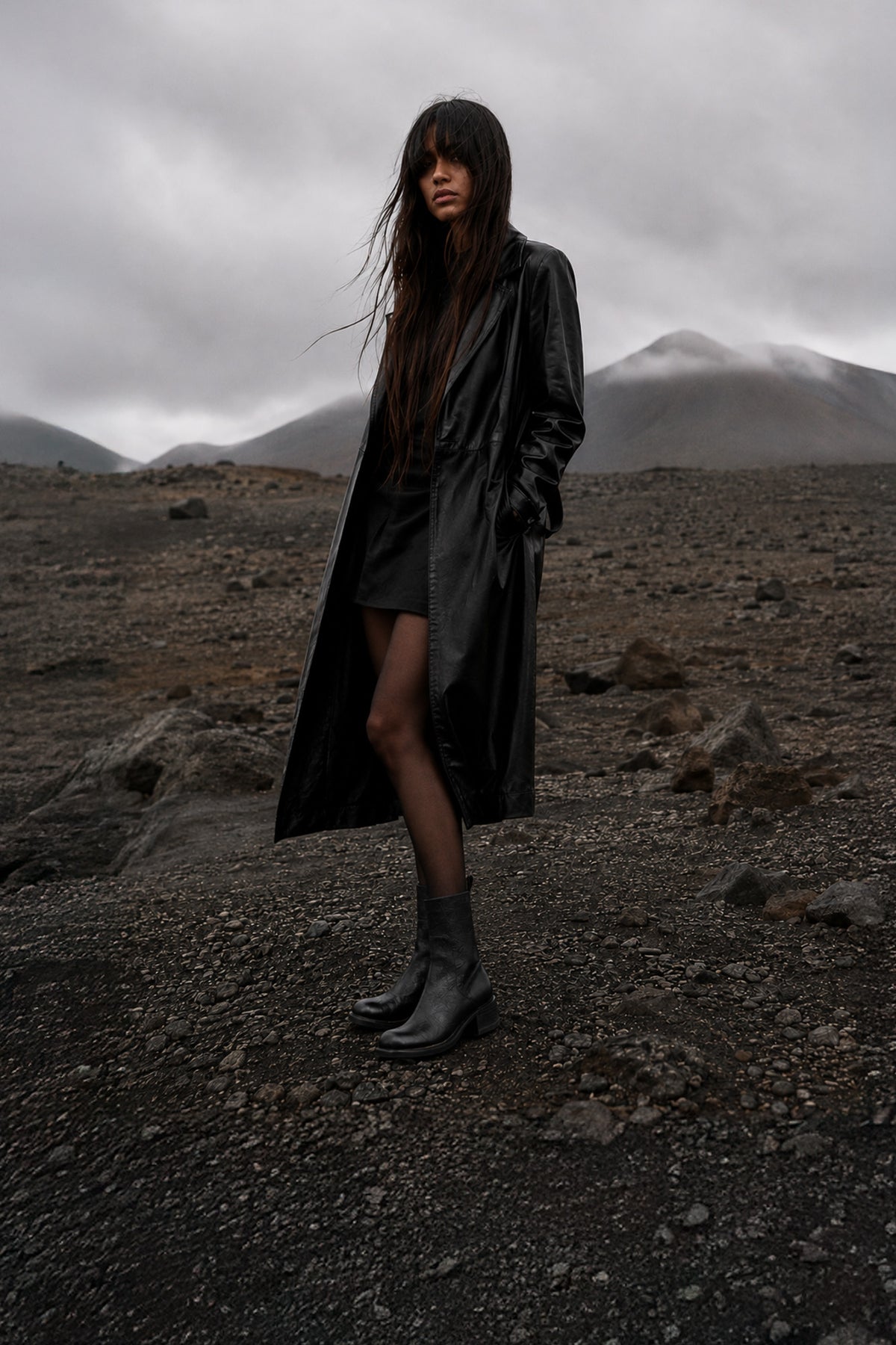 Heeled Boot Arizona | Grained Black Calf Leather