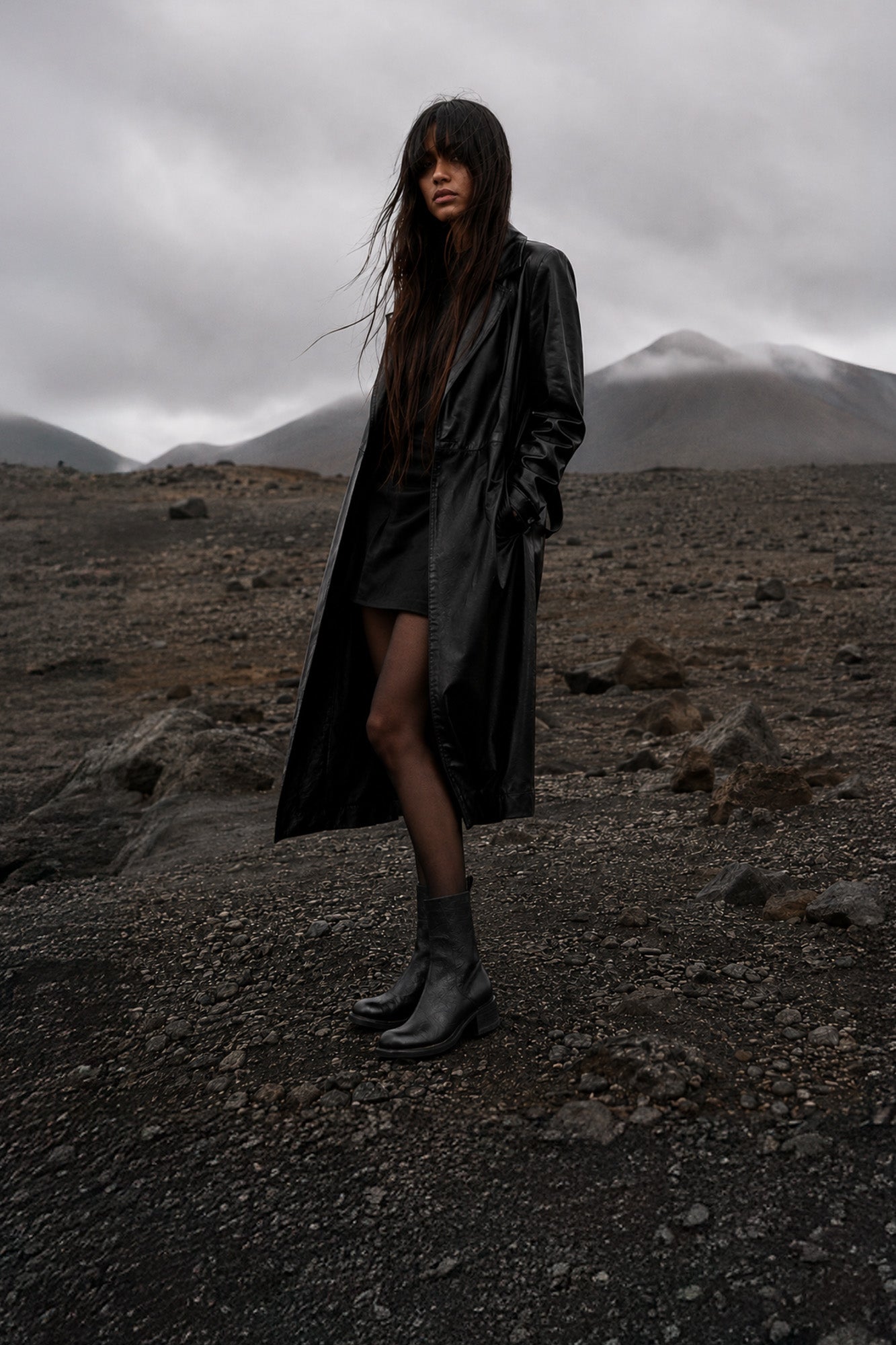 Heeled Boot Arizona | Grained Black Calf Leather