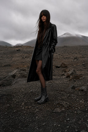 Heeled Boot Arizona | Grained Black Calf Leather