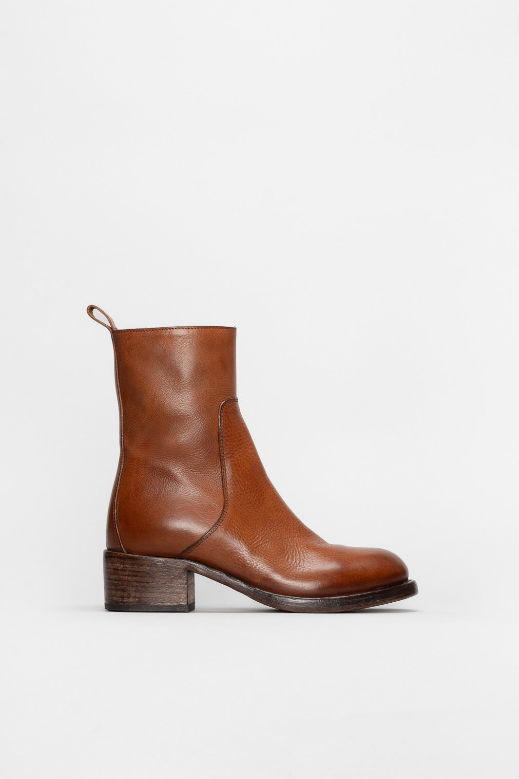 Heeled Boot Arizona | Cognac Brown Calf Leather