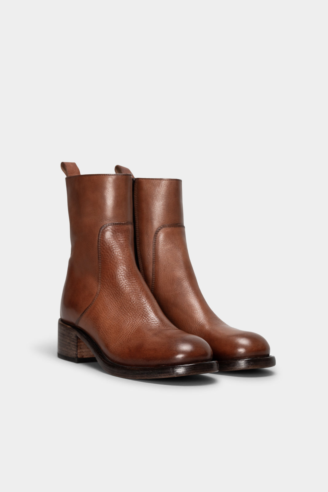 Heeled Boot Arizona | Cognac Brown Calf Leather