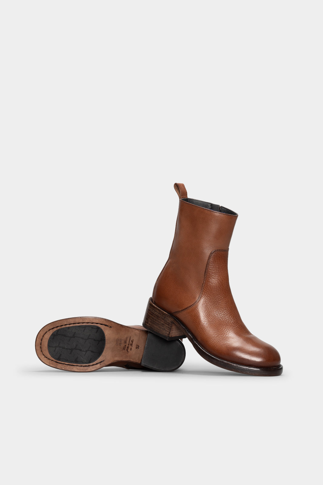 Heeled Boot Arizona | Cognac Brown Calf Leather