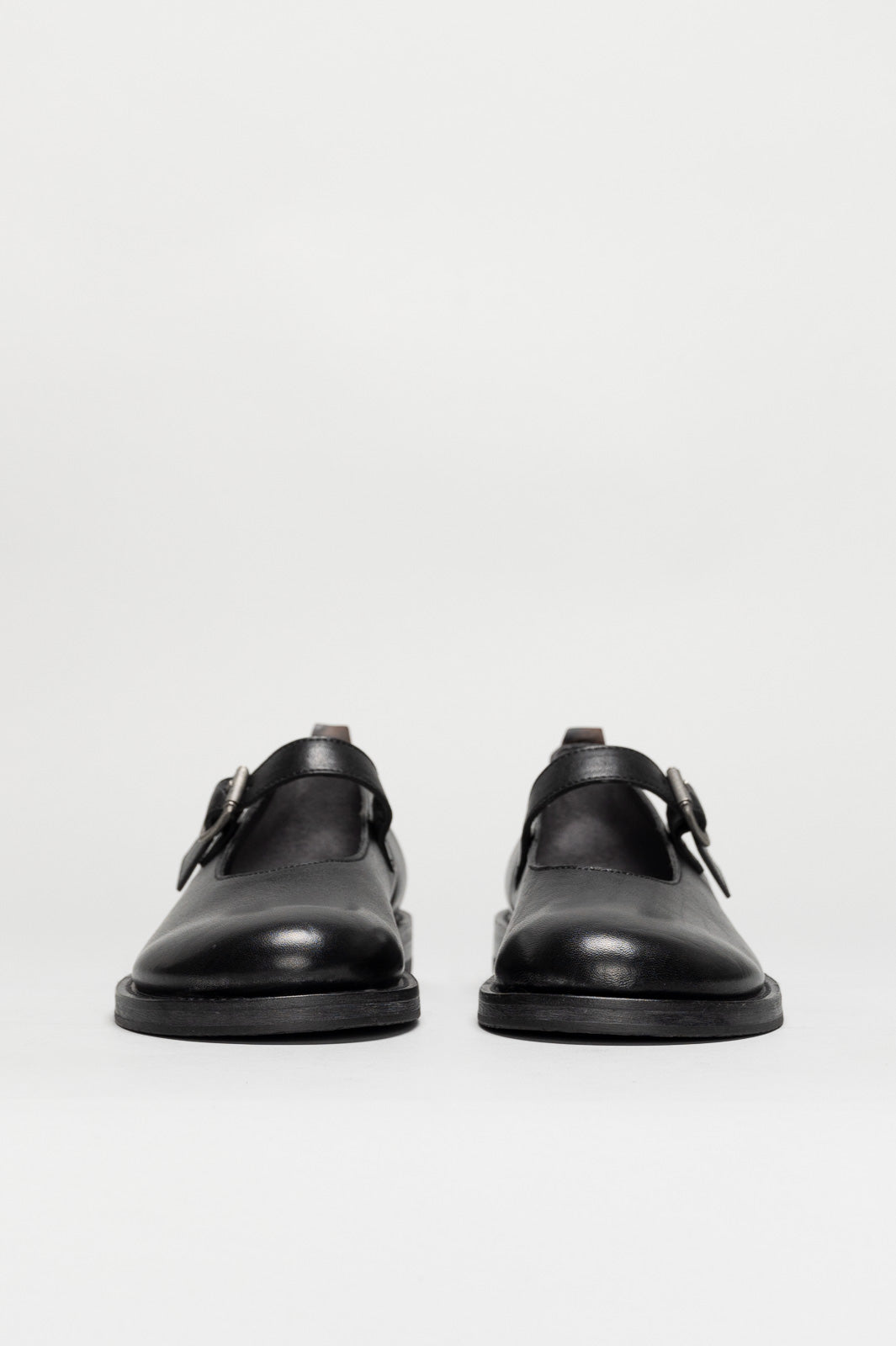Mary Jane Flat Kurni | Rustic Black Calf Leather