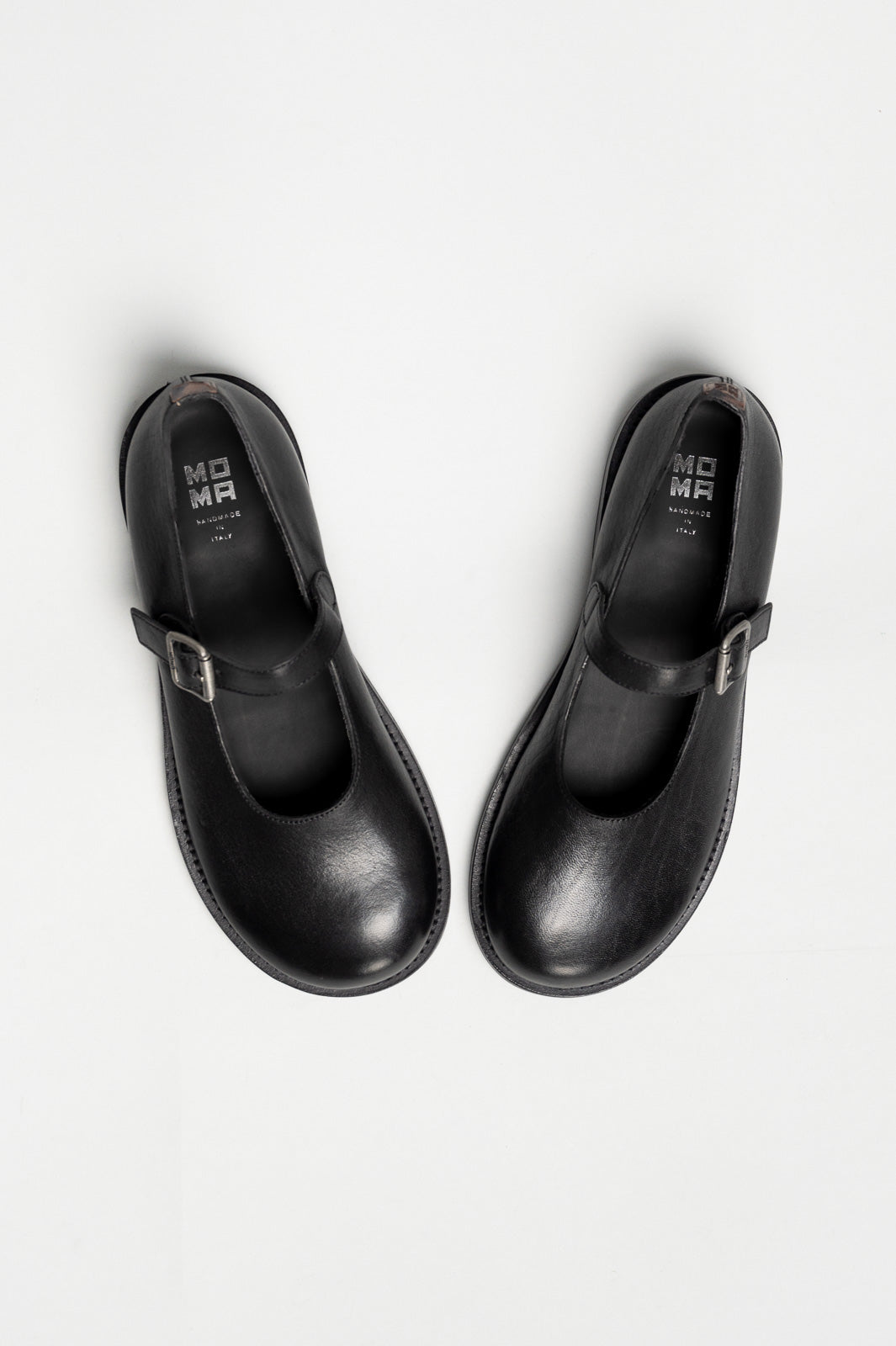 Mary Jane Flat Kurni | Rustic Black Calf Leather